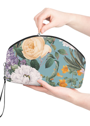 Vintage Italian Summer Makeup Bag — Floral Cosmetic Pouch
