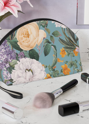 Vintage Italian Summer Makeup Bag — Floral Cosmetic Pouch