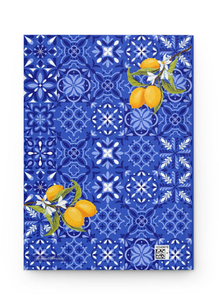 Mediterranean Tiles & Lemons Hardcover Journal — Notebook with Lined Pages