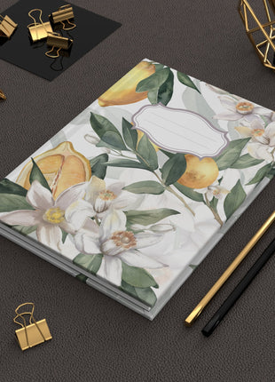 Mediterranean Lemon Blossom Hardcover Journal - Rustic Mediterranean Style