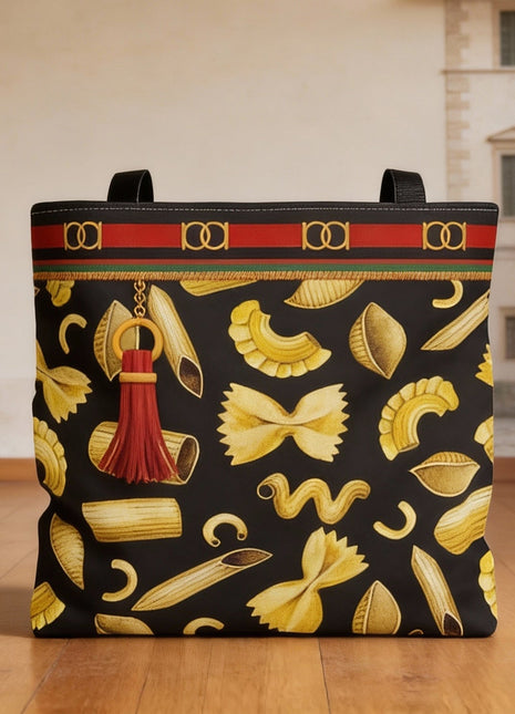 Bougie Designer Pasta Tote Bag — All Over Print Fancy Italian Pasta