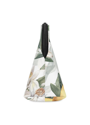 Mediterranean Lemon Blossom Makeup Bag — Citrus Floral Cosmetic Pouch