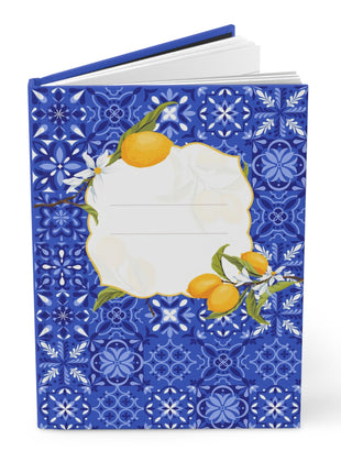 Mediterranean Tiles & Lemons Hardcover Journal — Notebook with Lined Pages