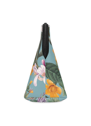 Vintage Italian Summer Makeup Bag — Floral Cosmetic Pouch