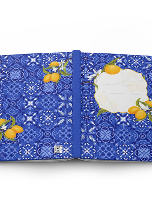 Mediterranean Tiles & Lemons Hardcover Journal — Notebook with Lined Pages