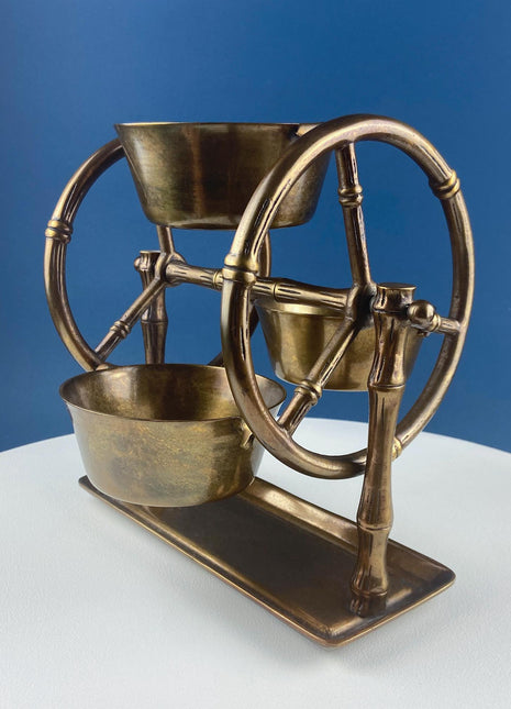 Antique Heavy Brass Ferris Wheel for Candy Nuts Condiments. Perfect for Kid or Adult Parties. Garden Bar Game Room Gatherings. Gift for Dad.