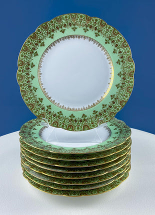 Antique Limoges Salad or Dessert Plates with Matching Serving Bowl. Set of 9 8.5" Plates. Dining Table Decor. French Country Living.