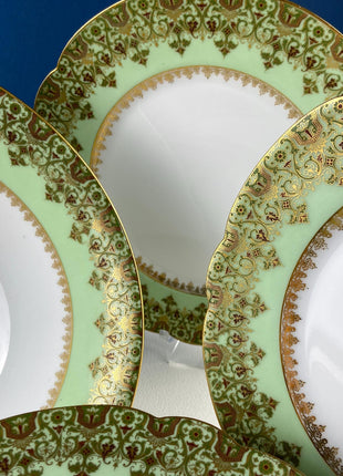 Antique Limoges Salad or Dessert Plates with Matching Serving Bowl. Set of 9 8.5" Plates. Dining Table Decor. French Country Living.