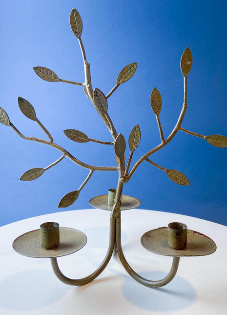 Branch Like Metal Candle Holder for 3 Candles. Table Centerpiece. Holiday Celebration. Hostess Entertaining Essentials. Gift for Him Her.