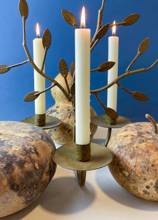 Branch Like Metal Candle Holder for 3 Candles. Table Centerpiece. Holiday Celebration. Hostess Entertaining Essentials. Gift for Him Her.