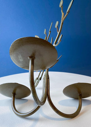 Branch Like Metal Candle Holder for 3 Candles. Table Centerpiece. Holiday Celebration. Hostess Entertaining Essentials. Gift for Him Her.