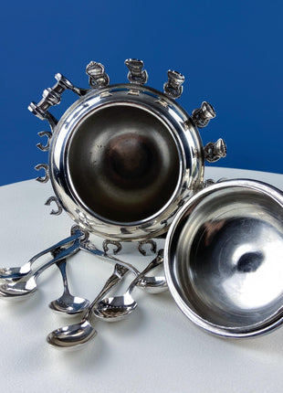 Benedict MFG CO. 67 Quadruple Silver Plate Sugar Spooner, Caviar Relish Fruit Spread Server. Victorian Collectible Bowl. Hosting Essentials.