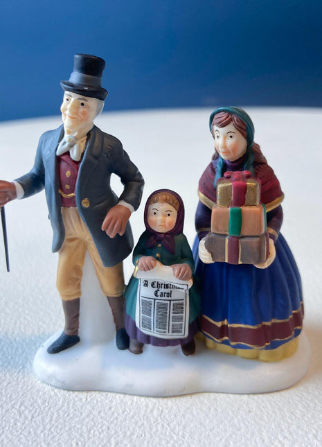 Christmas Village Accessories Figurines by Dept. 56. Victorian Shoppers, Family, Couple with Pie. Seasonal Home or Retail Display.