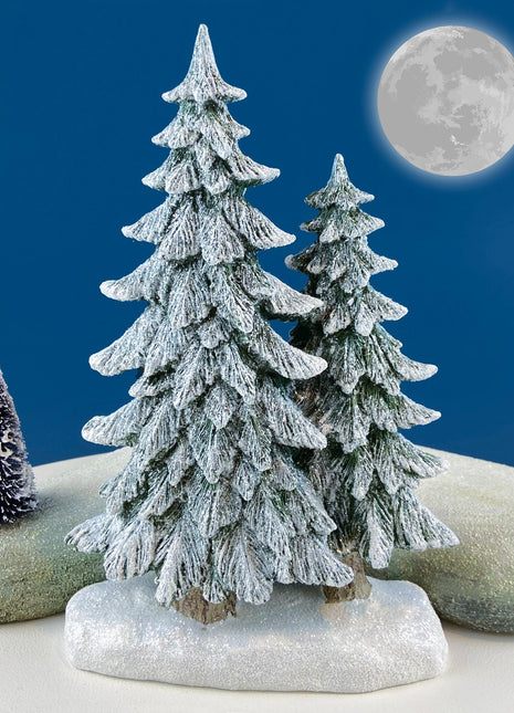 Snow Covered Pines for Christmas Village or Stand Alone. Enchanting Seasonal Display for Home or Retail. Kids Room Decor. Snow Scenery.