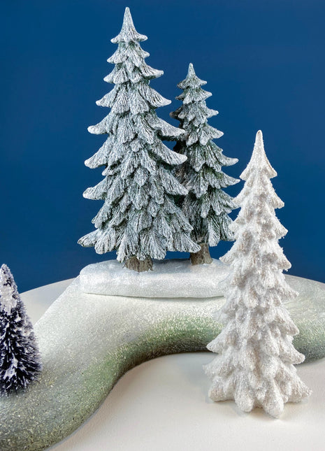 Snow Covered Pines for Christmas Village or Stand Alone. Enchanting Seasonal Display for Home or Retail. Kids Room Decor. Snow Scenery.