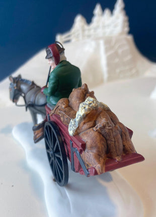 Christmas Village Accessories by Department 56. Bringing Fleeces to the Mill, 1997. Seasonal Decor for Home or Retail.