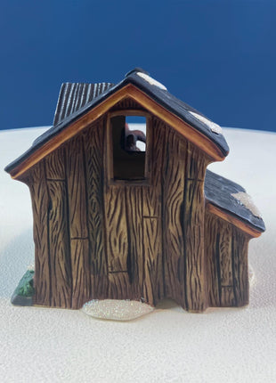 Christmas Village Chicken Coop. Illuminated Porcelain Accessory by O'Well. Seasonal Home or Retail Decor.