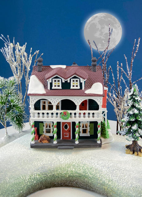 Christmas Village House Captain's Cottage by Department 56. Enchanted New England Village Series. Illuminated Holiday House or Retail Decor.