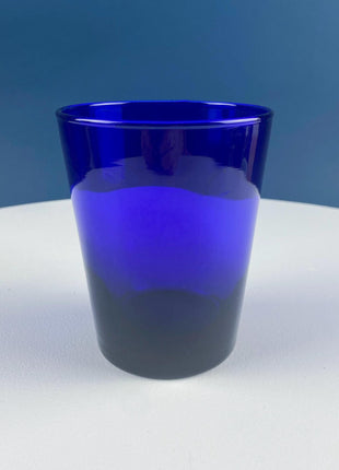 Cobalt Blue Tumblers. Set of 6 Minimalist Modern Glasses. Kitchen Dining Decor. Fine Dining.