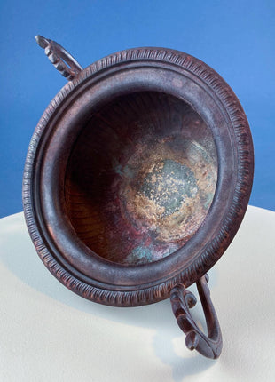 Collection of Rustic Metal Urns Jardinieres. Flower Arrangements or Herb Garden. Set of 4 Planters. Home Retail Decor. Florist Supplies.