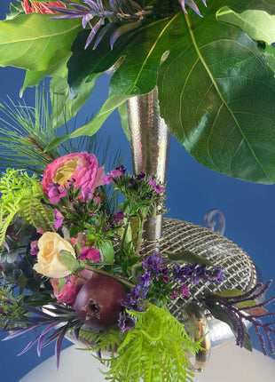 Extra Tall Silver Plated 2 Level Flower Fruit Vase Epergne. Hosting Essential. Antique Table Centerpiece. Transforms.