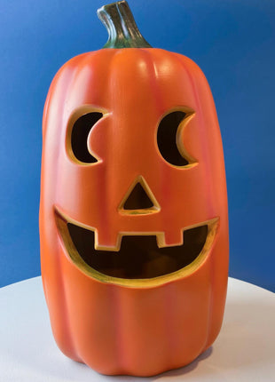 Halloween Lantern Tall Smiling Pumpkin with Light. Fall Porch Window Decor. Home or Retail Celebration. Kids Room. Gift for Him or Her.