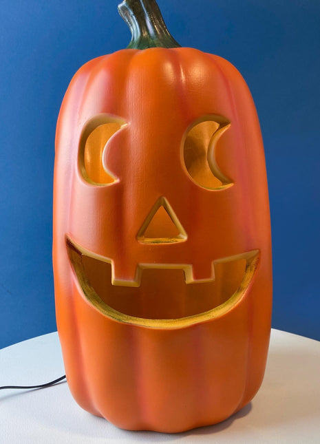 Halloween Lantern Tall Smiling Pumpkin with Light. Fall Porch Window Decor. Home or Retail Celebration. Kids Room. Gift for Him or Her.