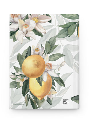 Mediterranean Lemon Blossom Hardcover Journal - Rustic Mediterranean Style