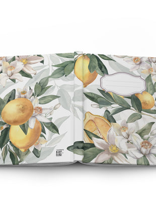 Mediterranean Lemon Blossom Hardcover Journal - Rustic Mediterranean Style