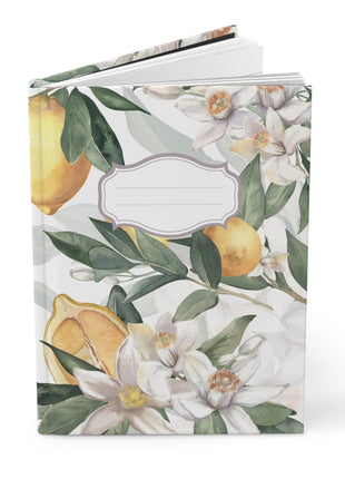 Mediterranean Lemon Blossom Hardcover Journal - Rustic Mediterranean Style