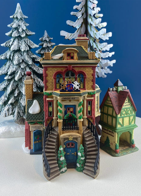 Illuminated Christmas Village "Custom House" by Dept 56. Dickens Village Series, 1997. Christmas Diorama.