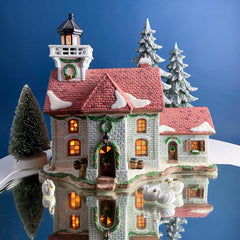 Illuminated Porcelain Christmas Village House. Harborside Village. Limited Edition. O'Well. Night Light. Home or Retail Display.