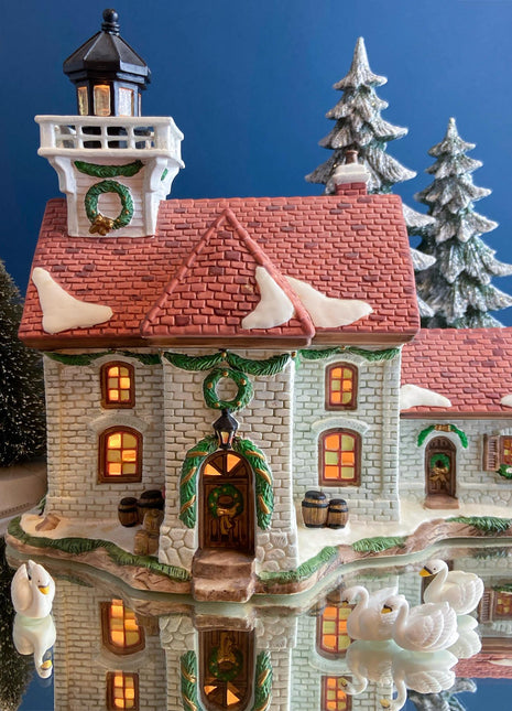 Illuminated Porcelain Christmas Village House. Harborside Village. Limited Edition. O'Well. Night Light. Home or Retail Display.