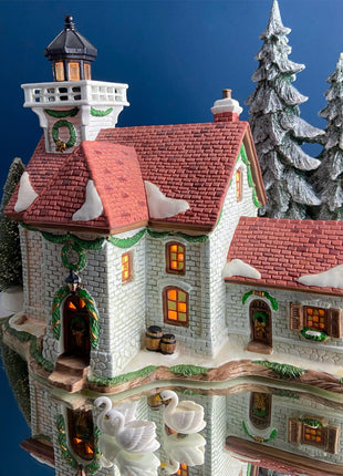 Illuminated Porcelain Christmas Village House. Harborside Village. Limited Edition. O'Well. Night Light. Home or Retail Display.