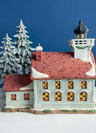 Illuminated Porcelain Christmas Village House. Harborside Village. Limited Edition. O'Well. Night Light. Home or Retail Display.
