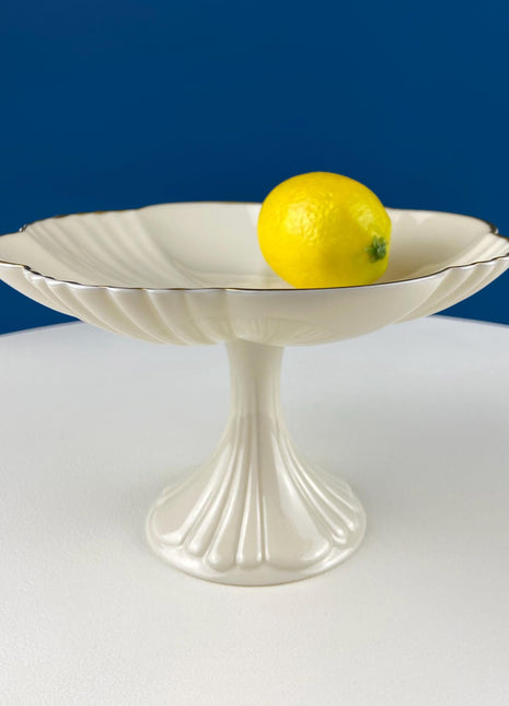 Lenox Classic Compote. Cream Colored Porcelain, Footed Fruit Stand or Serving Dish. Made in the USA. Dining Room Decor. Gift for Him or Her.