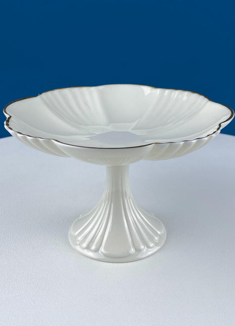 Lenox Classic Compote. Cream Colored Porcelain, Footed Fruit Stand or Serving Dish. Made in the USA. Dining Room Decor. Gift for Him or Her.