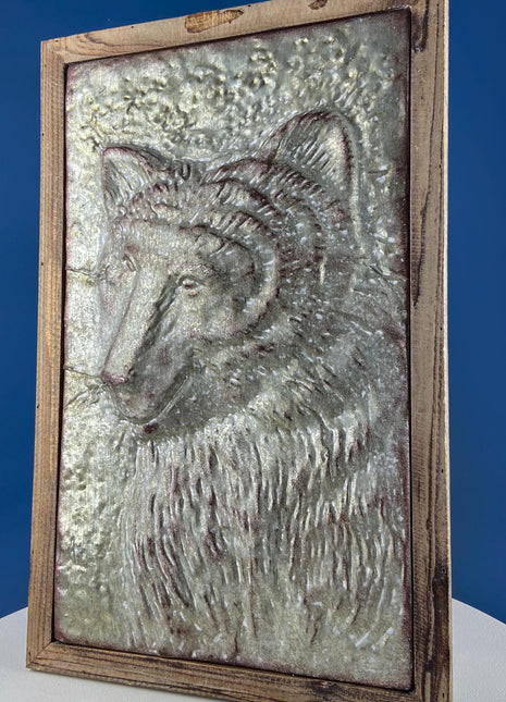 Hand Pounded Metal Bear Wall Art. Rustic Animal Relief for Cabin or Kids Room. Gift For Dad Hunter Animal Lover. Whimsical Bear Portrait.
