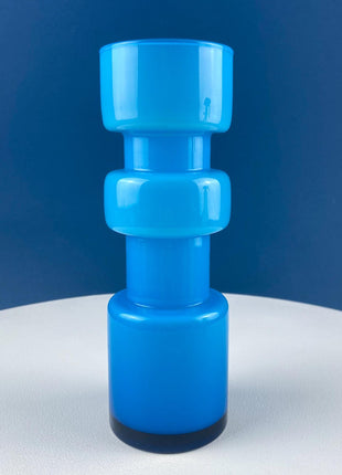 Set of 2 Modern Aqua Blue Geometrical Vases Ornamental Art Glass. Home Office or Retail Decor. Interior Design Ideas. Gift for Him or Her.