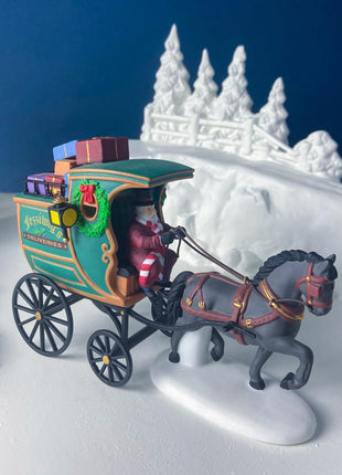 Porcelain Christmas Village Accessory. "Fezziwig's Deliveries" by Dept 56. Seasonal Decor. Collectible Gift for Him or Her.