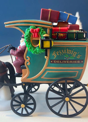 Porcelain Christmas Village Accessory. "Fezziwig's Deliveries" by Dept 56. Seasonal Decor. Collectible Gift for Him or Her.