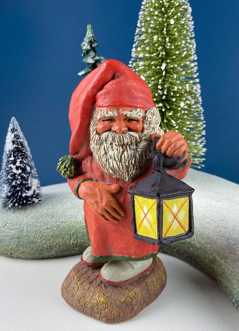 Vintage Santa Clause, Sandman, Klaus Wickl with Lantern by Enesco. Hand Painted Figurine of Smiling Santa. Christmas Holiday Home or Retail Decor.