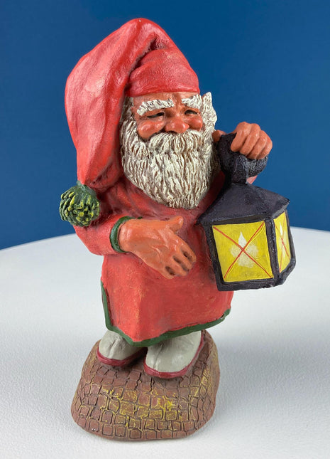Vintage Santa, Sandman, Klaus Wickl with Lantern by Enesco. Hand Painted Figurine of Smiling Santa. Christmas Holiday Home or Retail Decor.