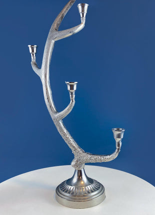 Stainless Steel Antler Candle Holders. Set of 2. Dining Room Table Centerpiece. Rustic, Lodge Inspired, Cabin Style, Hunting Themed.