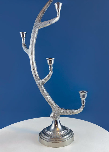 Stainless Steel Antler Candle Holders. Set of 2. Dining Room Table Centerpiece. Rustic, Lodge Inspired, Cabin Style, Hunting Themed.