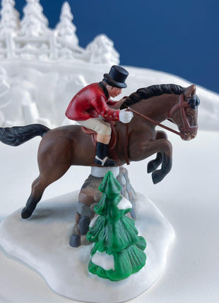 Tally Ho Hunting Scene. Christmas Village Accessories by Department 56. Seasonal Decor for Home or Retail. Set of 3.