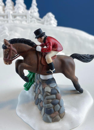 Tally Ho Hunting Scene. Christmas Village Accessories by Department 56. Seasonal Decor for Home or Retail. Set of 3.