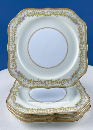 Tea Coffee Serving Set by Noritake, Elvira. 4 Porcelain Cups & Saucers, 4 Square Dessert Salad Plates. Hosting Essentials. Dining Room Decor