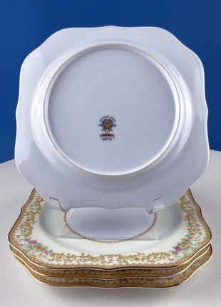 Tea Coffee Serving Set by Noritake, Elvira. 4 Porcelain Cups & Saucers, 4 Square Dessert Salad Plates. Hosting Essentials. Dining Room Decor