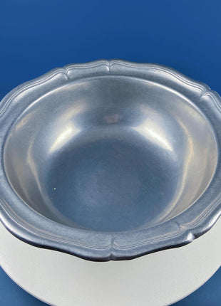 Vintage 20" Wilton Armetale Metal Bowl with Scalloped Edge. Basin Size Food Safe Durable Tarnish Resistant. From Grill to Table Serveware.